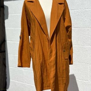 Forever 21 Tan Trench Coat Lightweight Notched Lapels